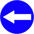 nakaz jazdy w lewo przed znakiem