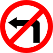 zakaz skręcania w lewo
